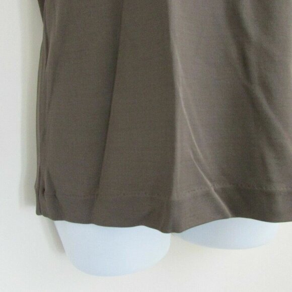 NWT PIAZZA SEMPIONE Moss Green Jewel Neck 3/4 Sleeve Modal Top Blouse 46/12 - Picture 4 of 6